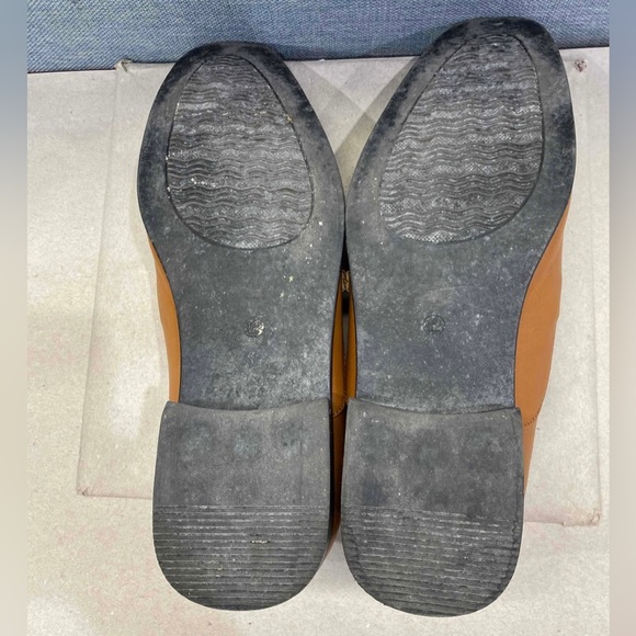 Perry Ellis Leather Square Toe Slip On Loafers Brown Size 12 Dress Shoe - Picture 4 of 6